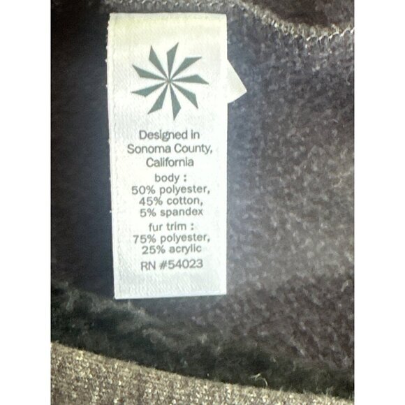 Athleta Gray Apres Anything Black Fleece Sherpa Collar Vest Size X Large - Picture 5 of 6